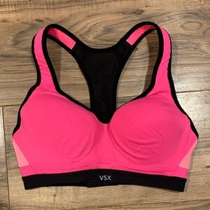 Women’s Victorias Secret VSX Sport Neon Hot Pink Racerback Sports Bra 32C